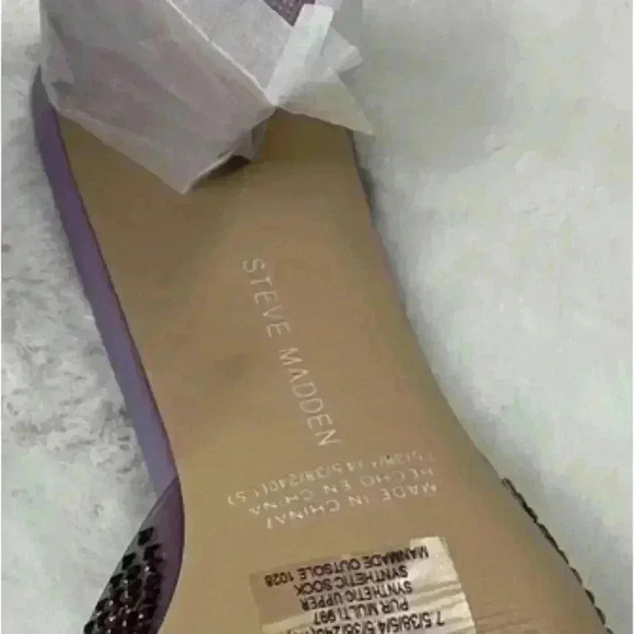 Steve Madden Purple Rhinestone Block Heel Slides Size 7.5 Retro 90s Hoco Bling - Picture 11 of 16